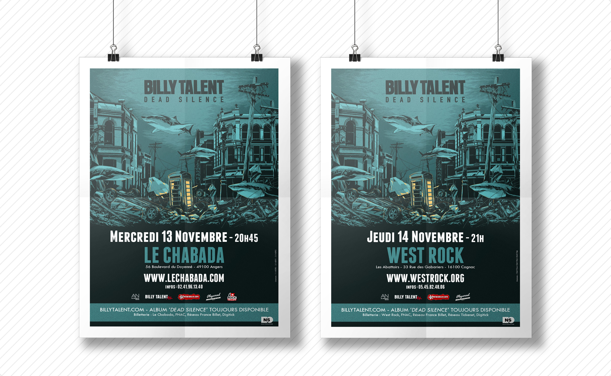 Slider 1 - Affiche Billy Talent - Angers / Cognac